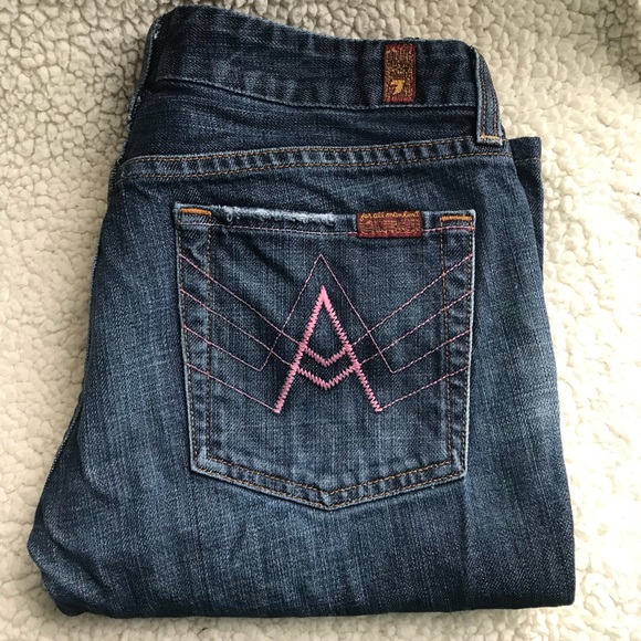 7 For All Mankind Denim - *7 FOR ALL MANKIND* Pink A pocket jean Sz (28)